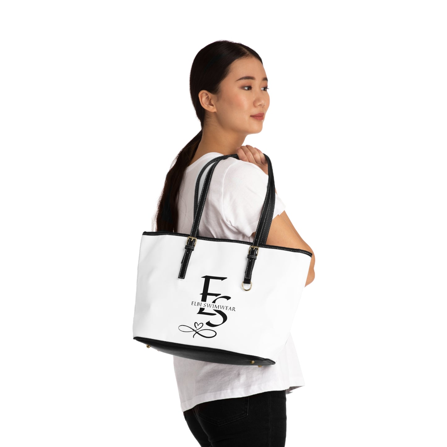 CUSTOM MADE LEATHER STRAPPED SIGNATURE BEACH TOTE
